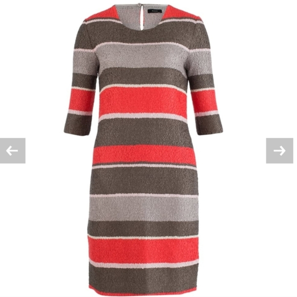 Riani grey and coral striped dress size 14 - Picture 7 of 7